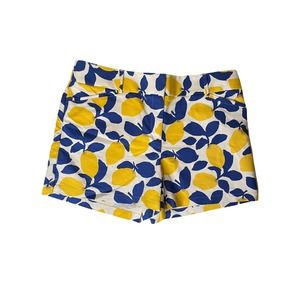 LOFT Women's Size 10 Lemon Print Chino The Riviera 4 Inch Cotton Summer Shorts